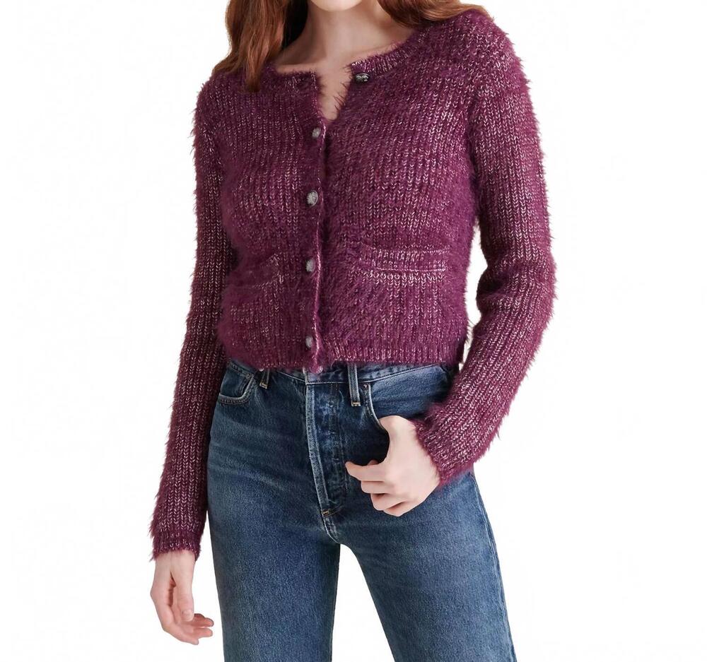 NEW STEVE MADDEN maribelle cardigan in plum